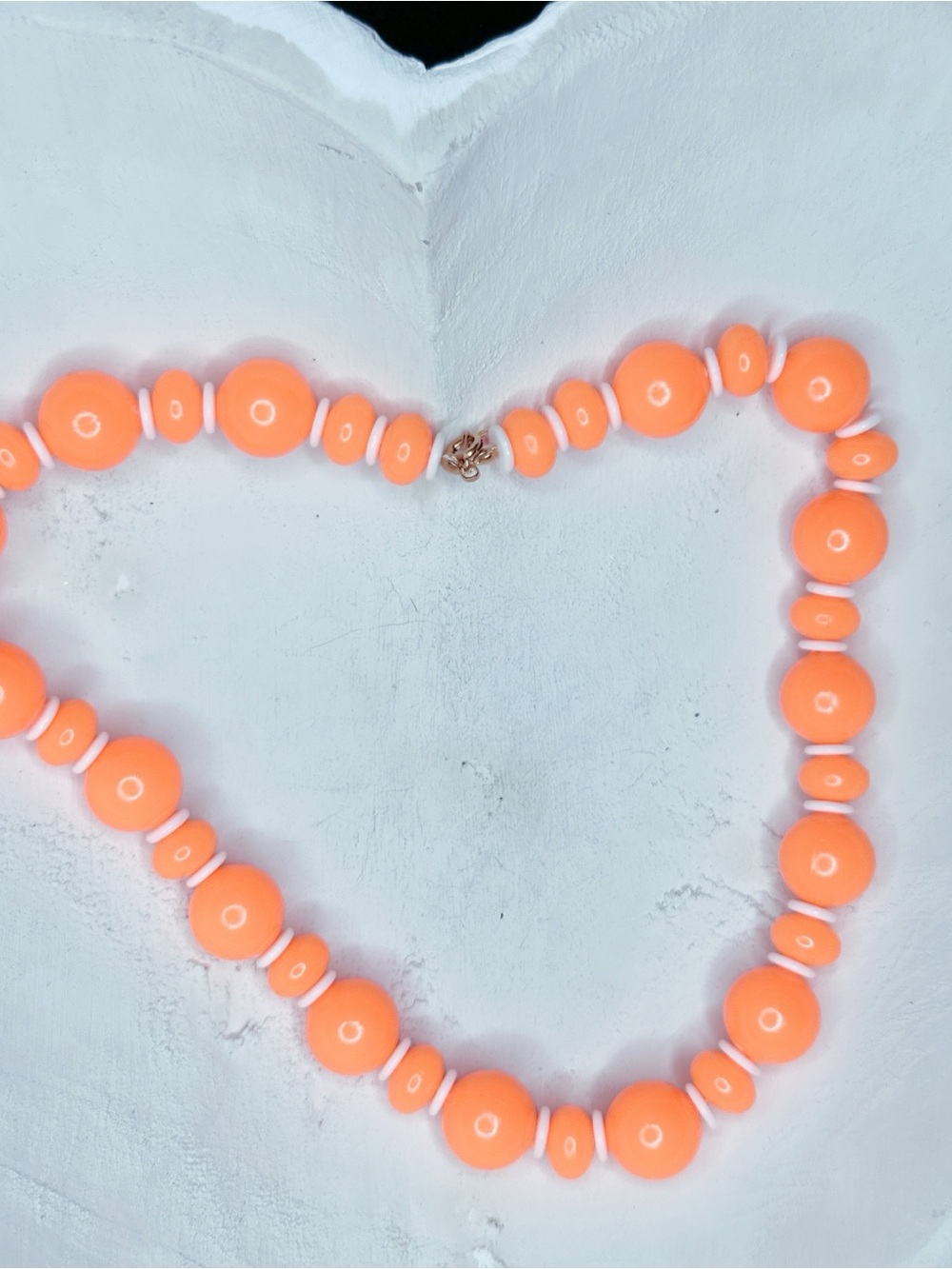 5885u. Neon Orange Vintage Plastic Necklace